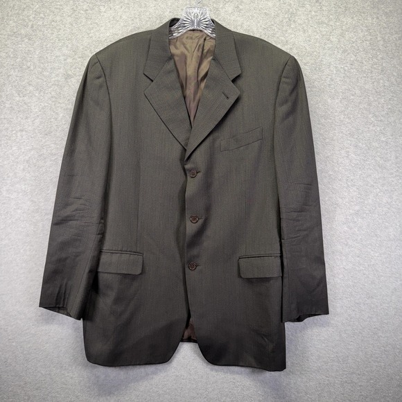 Canali Proposta Suit Jacket Mens 42R Brown Herringbone Super 120s Wool Italy